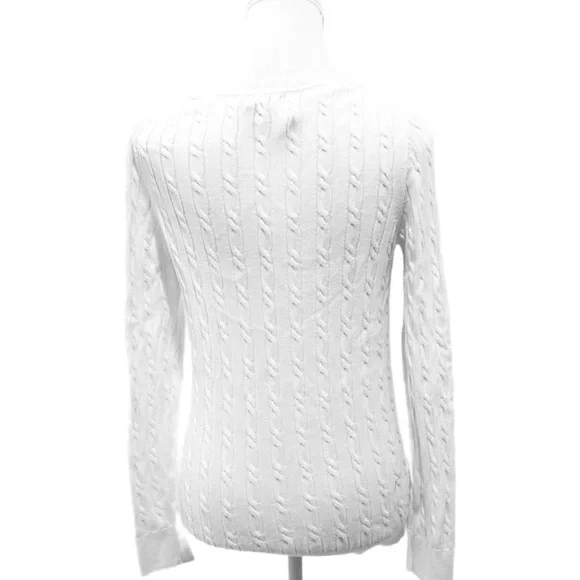 Tommy Hilfiger White Cable Knit  Sweater Size Small - Picture 3 of 5